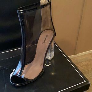 Qupid black and clear booties